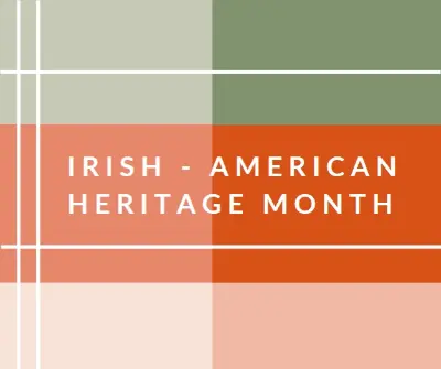 Celebrating Irish American Heritage Month orange modern-geometric-&-linear