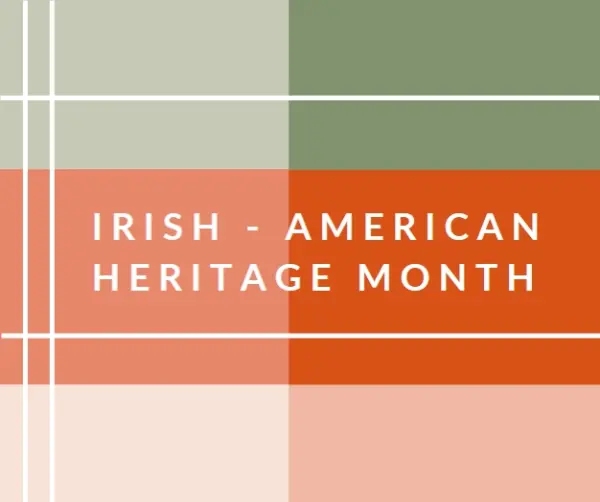 Celebrating Irish American Heritage Month orange modern-geometric-&-linear