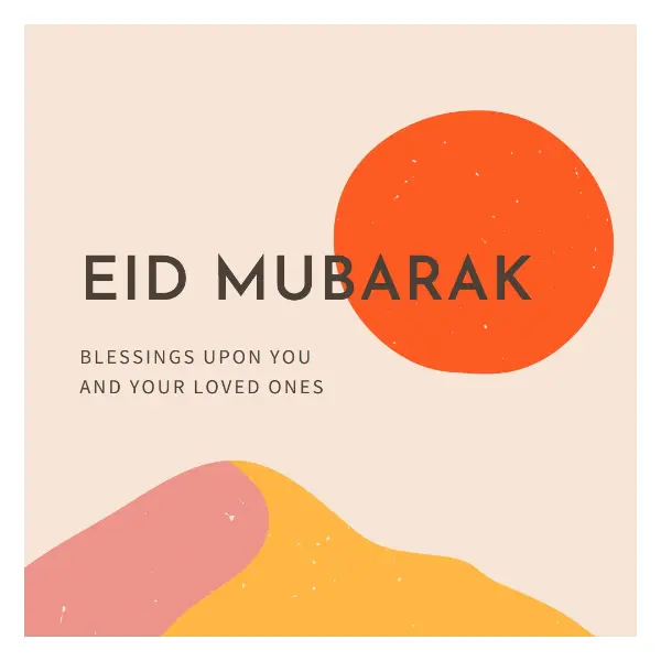 Eid blessings pink organic-simple