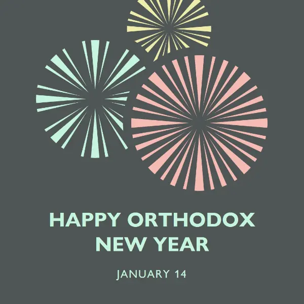 Celebrating Orthodox New Year gray vintage-retro