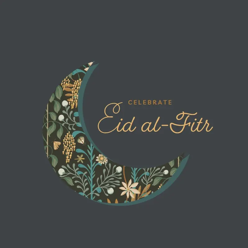 Celebrating Eid al-Fitr black modern-simple