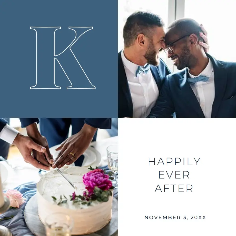 Happily ever after blue modern-simple