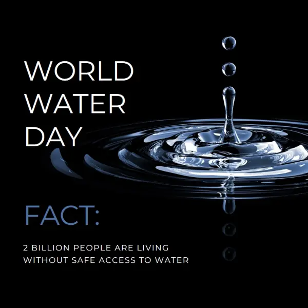 Celebrate World Water Day black modern-simple