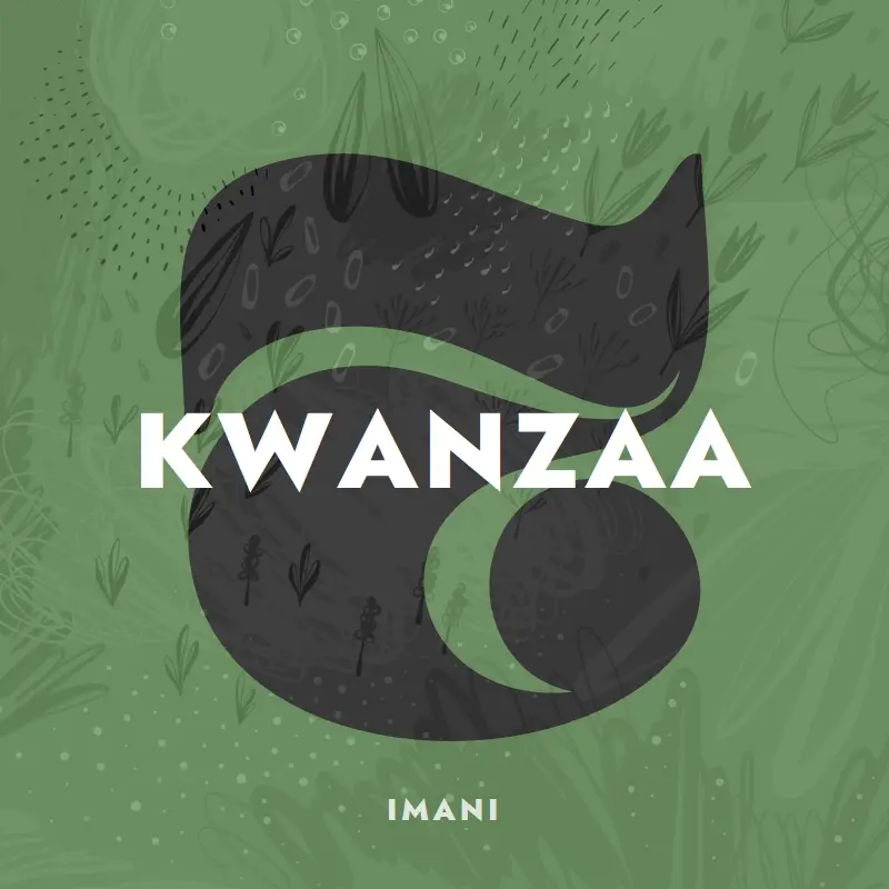 Celebrate the seventh day of Kwanzaa green organic-simple