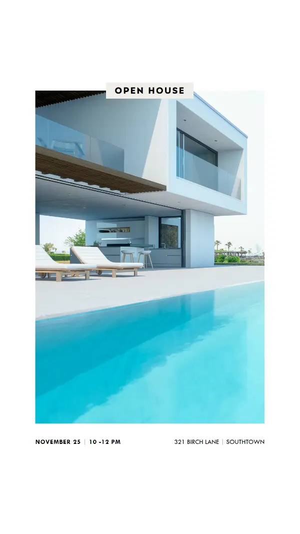 Poolside paradise white modern-simple