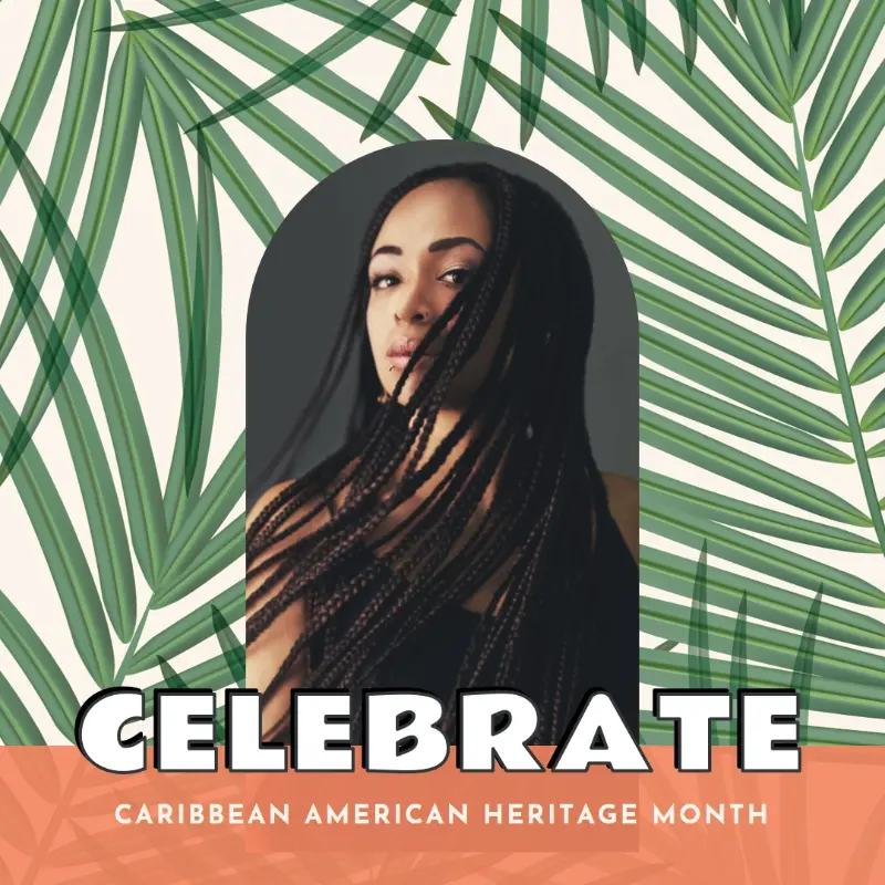 Celebrate Caribbean American Heritage green modern-bold