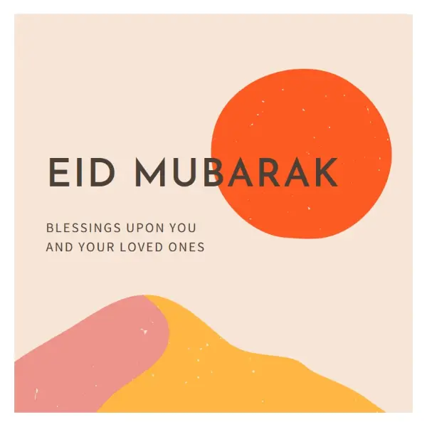 Eid blessings pink organic-simple