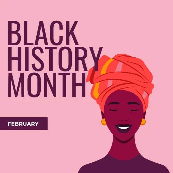 February is Black History Month pink modern-color-block