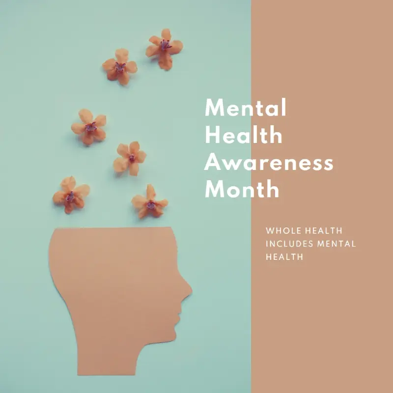 Mental Health Awareness Month brown modern-simple