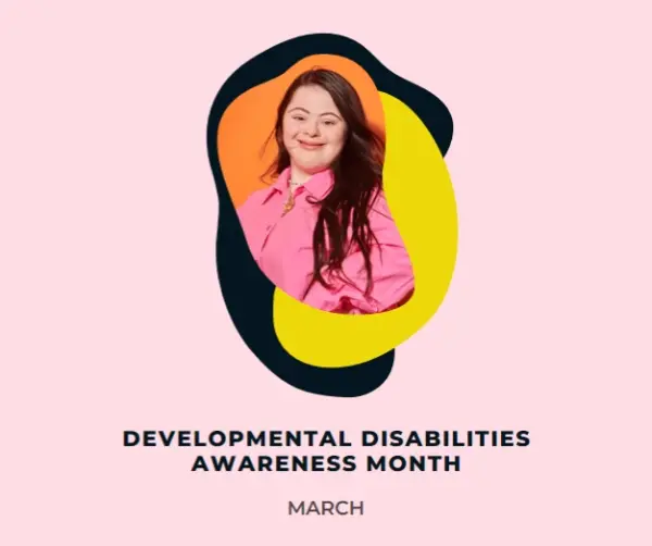 Developmental Disabilities Awareness Month pink organic-simple