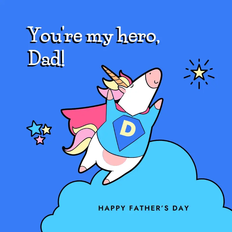 Super dad blue whimsical-color-block