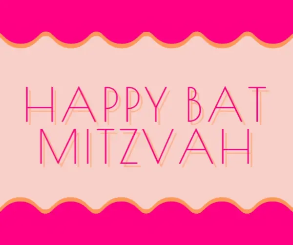 Bat mitzvah blessings pink whimsical-color-block