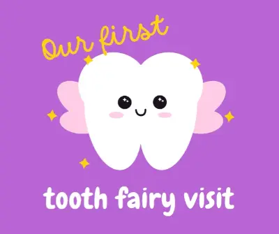 First brush with the tooth fairy purple whimsical-color-block