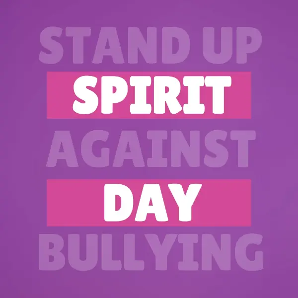 Stand up against bullying purple modern-bold