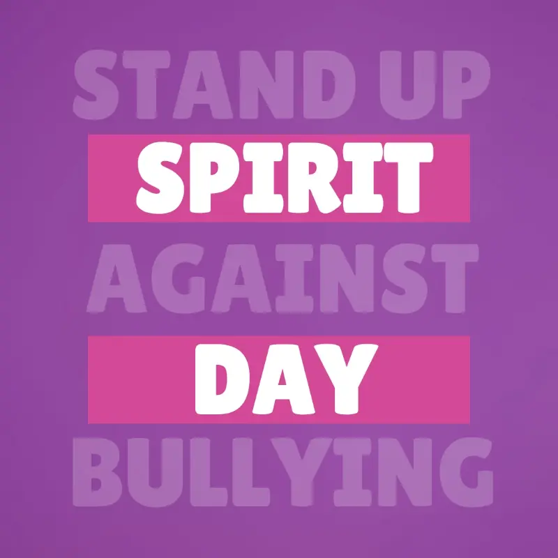 Stand up against bullying purple modern-bold