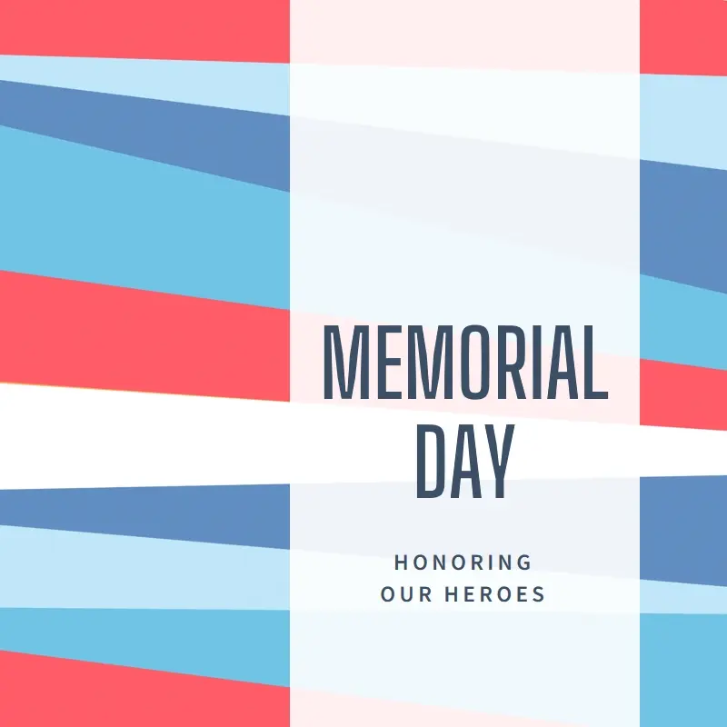 Honoring Memorial Day blue modern-bold