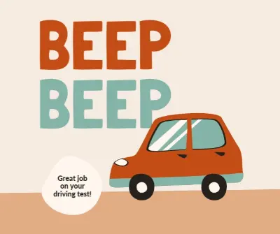 Beep beep! orange whimsical-color-block