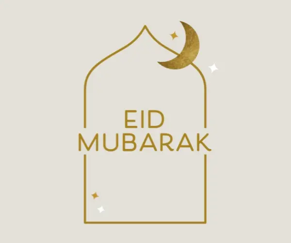 Eid Mubarak gray modern-simple