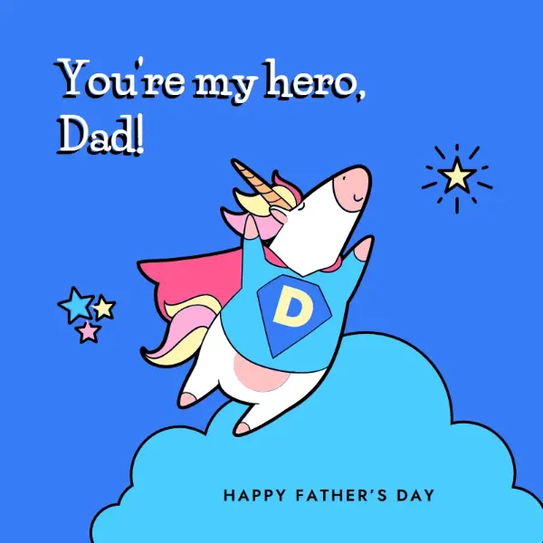 Super dad blue whimsical-color-block