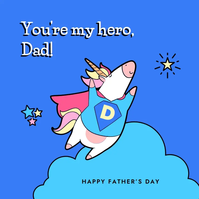 Super dad blue whimsical-color-block