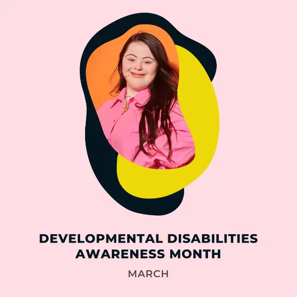 Developmental Disabilities Awareness Month pink organic-simple