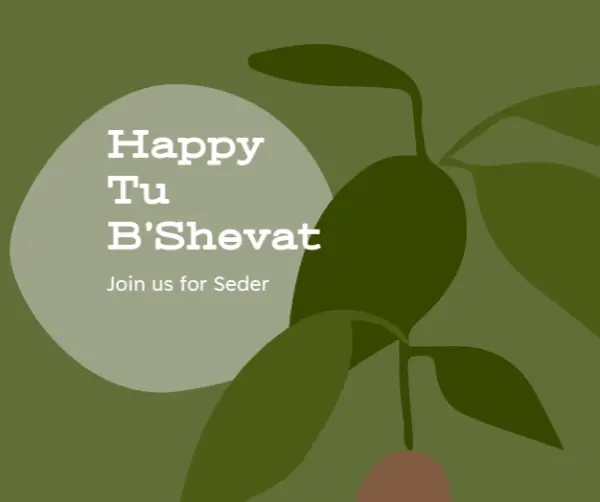 Happy Tu B'Shevat green organic-simple