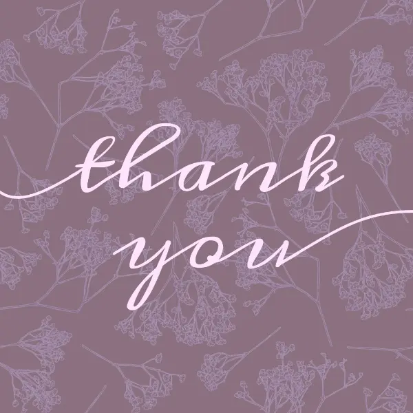 Thank hue purple vintage-botanical