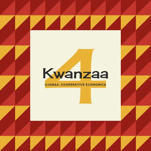 Cooperative economics for Kwanzaa red modern-geometric-&-linear