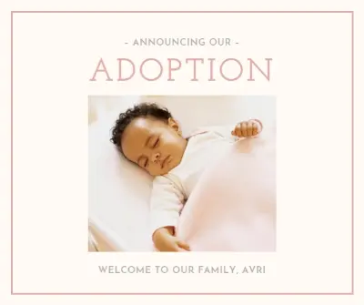 Adoption announcement white modern-simple