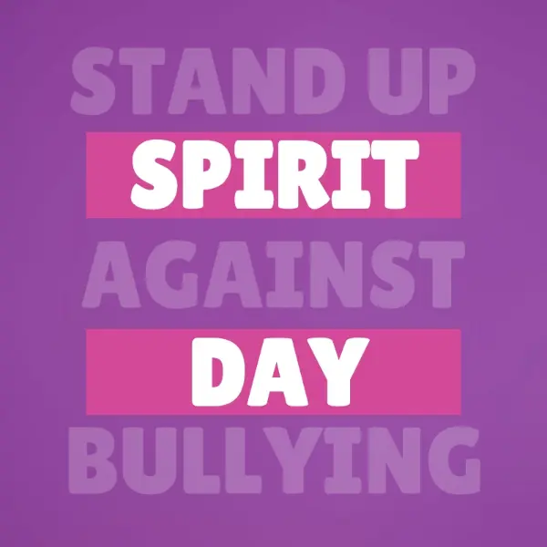 Stand up against bullying purple modern-bold