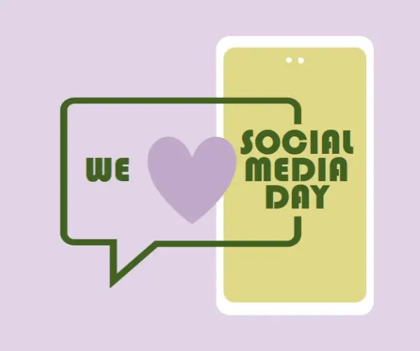 Happy Social Media Day purple modern-color-block