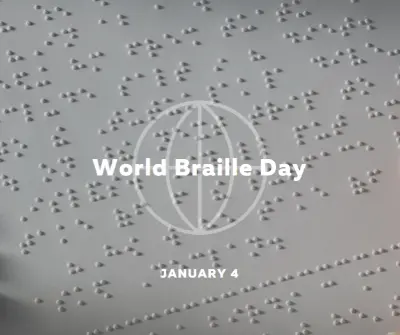 Celebrate World Braille Day gray modern-simple