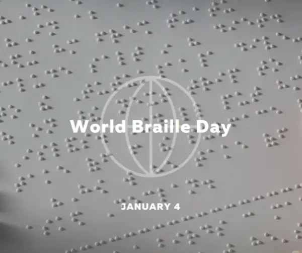 Celebrate World Braille Day gray modern-simple