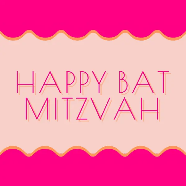 Bat mitzvah blessings pink whimsical-color-block