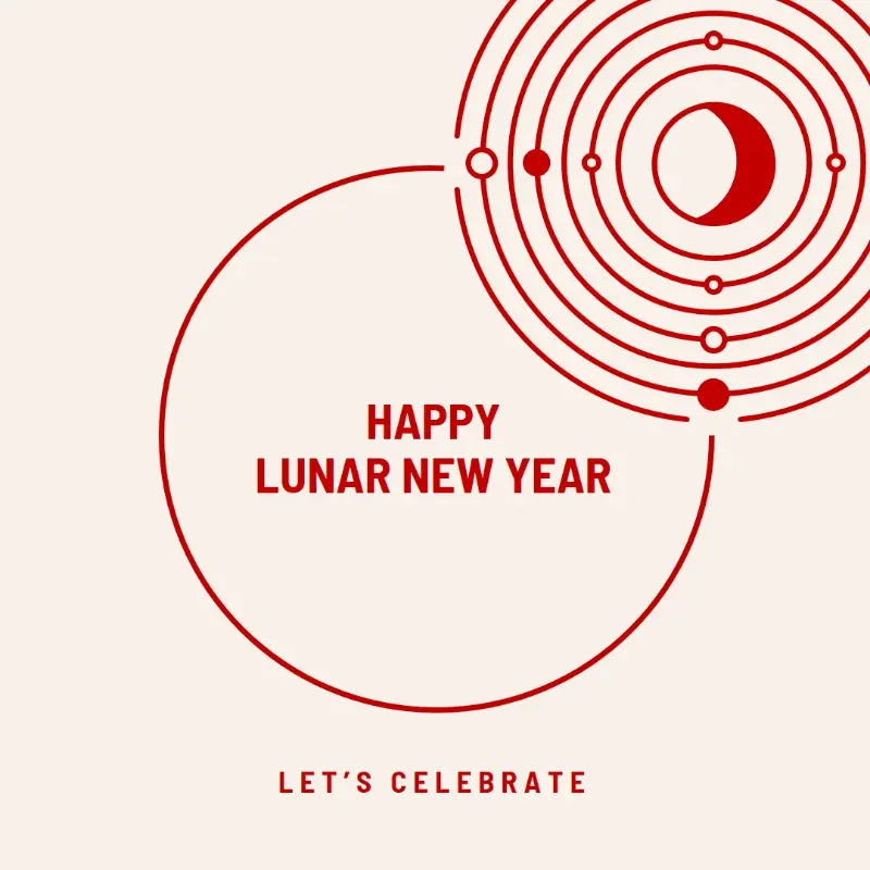 Let's celebrate the Lunar New Year white modern-simple