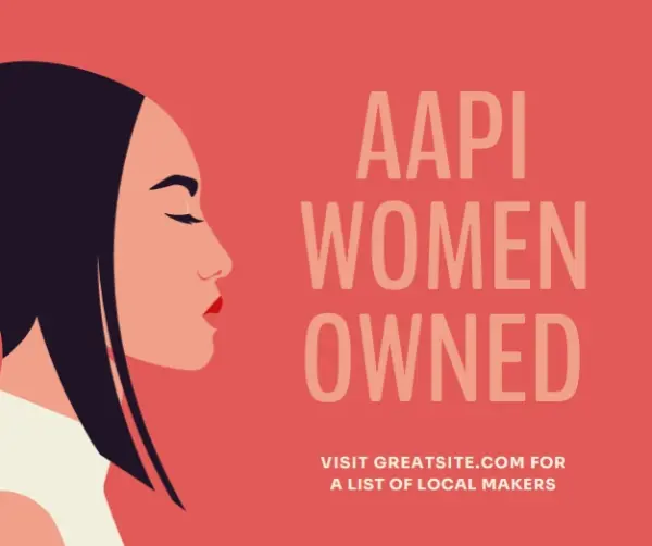 Support AAPI women-owned businesses orange modern-color-block