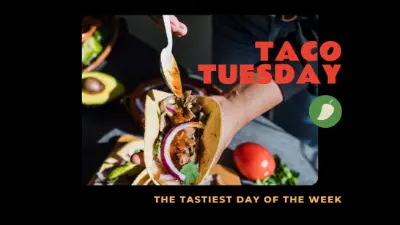 Let's taco 'bout Tuesday black modern-simple