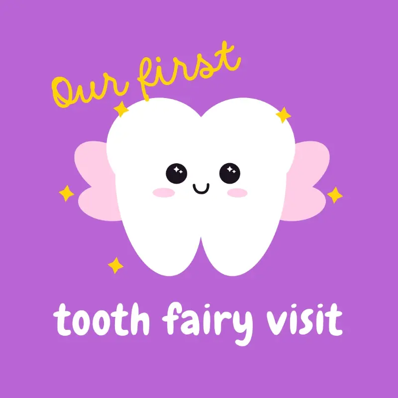 First brush with the tooth fairy purple whimsical-color-block