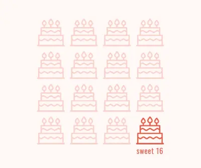 Sweet sixteen pink modern-simple