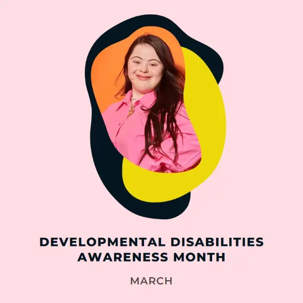 Developmental Disabilities Awareness Month pink organic-simple