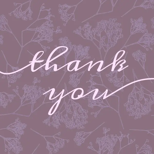 Thank hue purple vintage-botanical