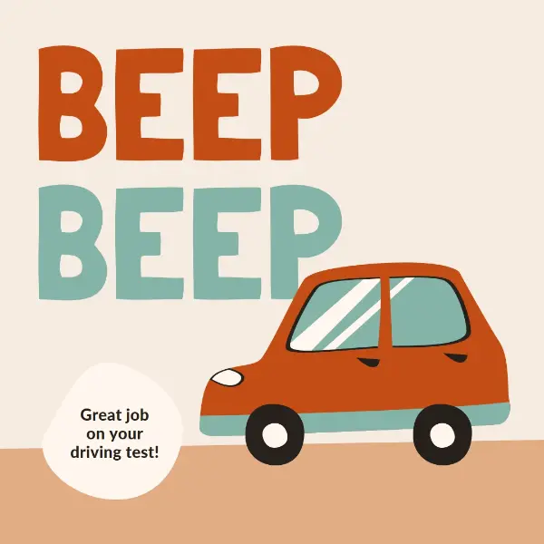 Beep beep! orange whimsical-color-block