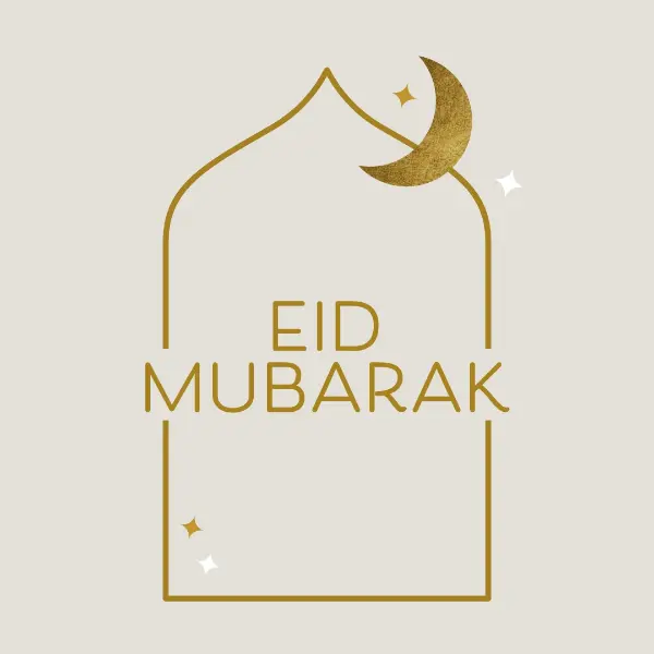 Eid Mubarak gray modern-simple