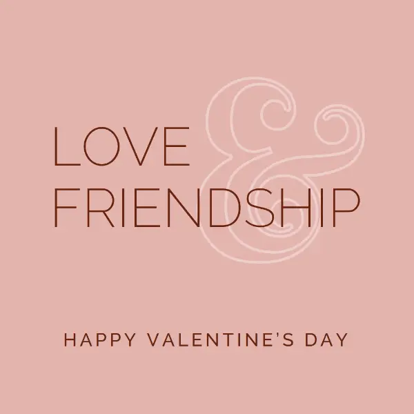 Love and friendship pink modern-simple