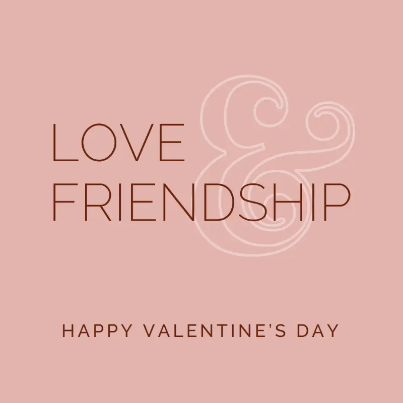 Love and friendship pink modern-simple