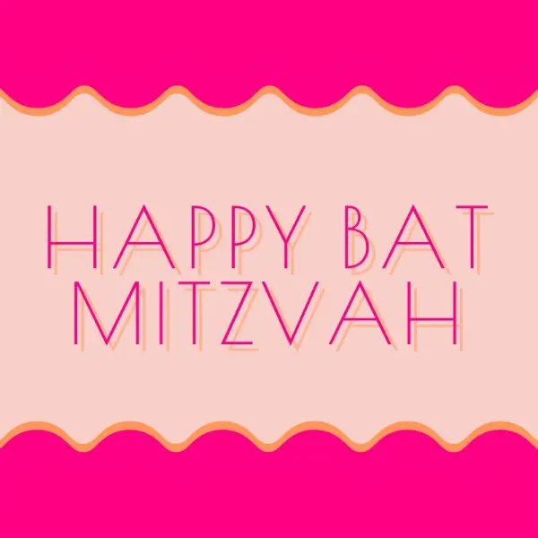 Bat mitzvah blessings pink whimsical-color-block