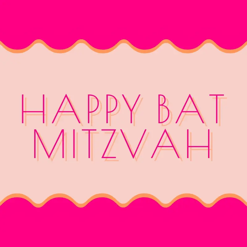 Bat mitzvah blessings pink whimsical-color-block