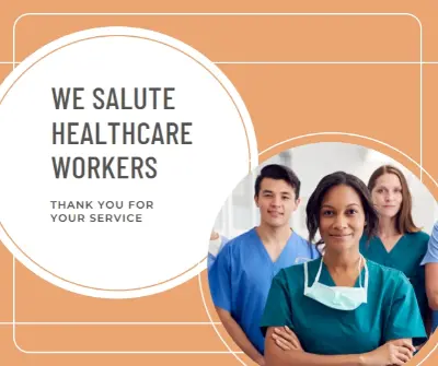 Thank you to healthcare workers orange modern-geometric-&-linear