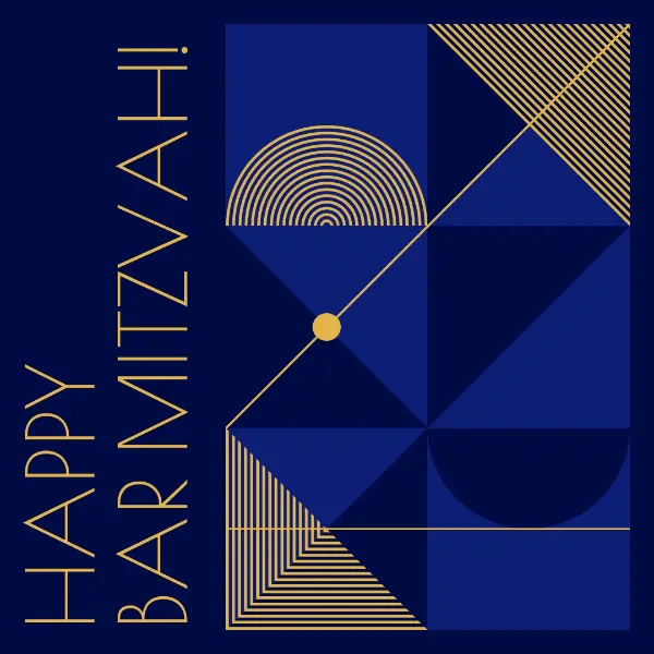 Happy bar mitzvah blue modern-geometric-&-linear