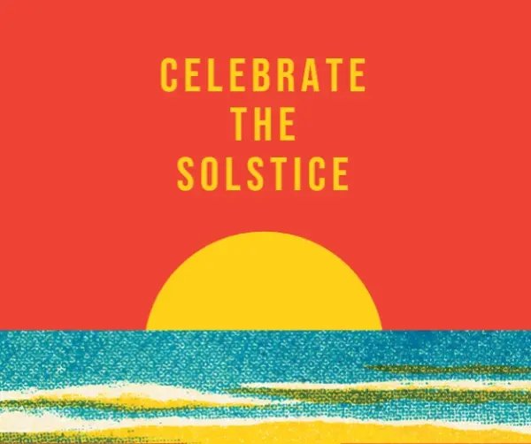 Celebrate the solstice red vintage-retro